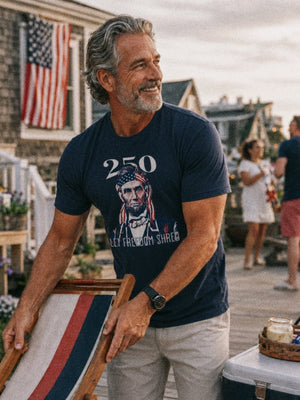 Lincoln Shreds Tee | Let Freedom Shred Rock 250 Tee | Ultra - Soft Eco - Friendly Graphic Tee