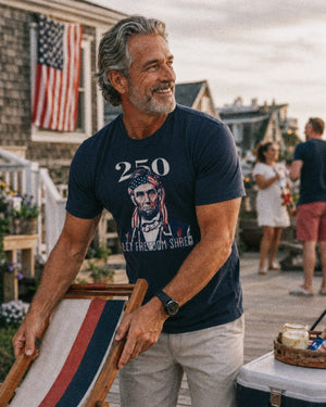 Lincoln Shreds Tee | Let Freedom Shred Rock 250 Tee | Ultra - Soft Eco - Friendly Graphic Tee