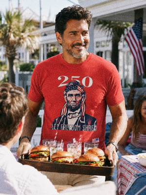 Lincoln Shreds Tee | Let Freedom Shred Rock 250 Tee | Ultra - Soft Eco - Friendly Graphic Tee