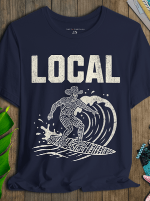 Local Cowboy Surfer T-Shirt | Eco - Friendly Tribal Coastal Graphic Tee | Ultra - Soft Eco - Friendly Graphic Tee