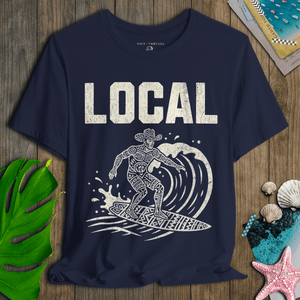 Local Cowboy Surfer T-Shirt | Eco - Friendly Tribal Coastal Graphic Tee | Ultra - Soft Eco - Friendly Graphic Tee