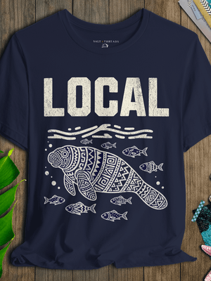 Local Manatee T-Shirt | Eco - Friendly Tribal Coastal Graphic Tee | Ultra - Soft Eco - Friendly Graphic Tee