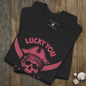 Lucky You I Only Plunder on Weekends T-Shirt | Eco - Friendly Pirate Graphic Tee | Ultra - Soft Eco - Friendly Graphic Tee