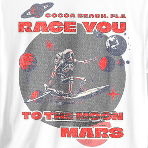 Race You to Mars Tee | Vintage Space Surf Cocoa Beach Graphic Tee