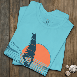 Moonlit Voyage Surf Tee | Vintage Coastal Night Graphic | Ultra - Soft Eco - Friendly Graphic Tee