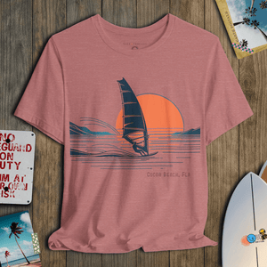 Moonlit Voyage T-Shirt | Romantic Wind Surfing Sunset Coastal Tee | Ultra - Soft Eco - Friendly Graphic Tee