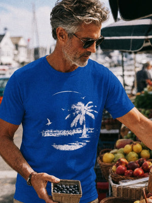 Moonrise Kingdom Tee | Vintage Island Nightscape Tee | Ultra - Soft Eco - Friendly Graphic Tee