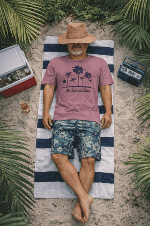 On Island Time Tee | Coastal Relaxation Tee | Ultra - Soft Eco - Friendly Graphic Tee