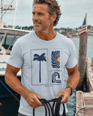 Palm Wave Tee | Vintage Surf Classic | Ultra - Soft Eco - Friendly Graphic Tee