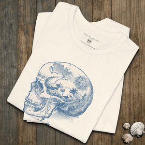 Pirate Skull Story Tee | Saltworn Coastal Tale | Ultra - Soft Eco - Friendly Graphic Tee
