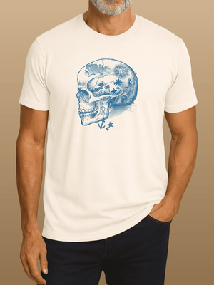 Pirate Skull Story Tee | Saltworn Coastal Tale | Ultra - Soft Eco - Friendly Graphic Tee