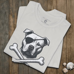 Pitbull First Mate T-Shirt | Ruff Seas Ahead Eco - Friendly Pirate Dog Graphic Tee | Ultra - Soft Eco - Friendly Graphic Tee