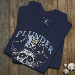 Plunder Responsibly Tee | Funny Pirate Skeleton Vintage Graphic | Ultra - Soft Eco - Friendly Graphic Tee