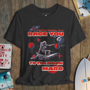 Race You to Mars T-Shirt | Vintage Space Surf Cocoa Beach Graphic Tee | Ultra - Soft Eco - Friendly Graphic Tee