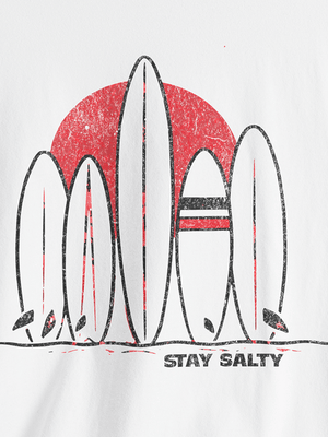 Retro Surf Row Tee | Stay Salty Sunset Tee | Ultra-Soft Eco-Friendly Graphic Tee