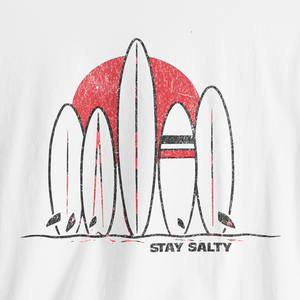 Retro Surf Row Tee | Stay Salty Sunset Tee | Ultra-Soft Eco-Friendly Graphic Tee