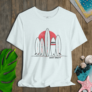 Retro Surf Row Tee | Stay Salty Sunset Tee | Ultra - Soft Eco - Friendly Graphic Tee