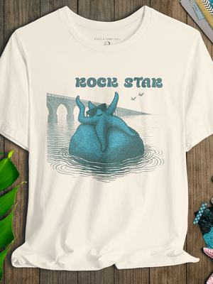 Rock Star Starfish T-Shirt | Eco - Friendly Ultra - Soft Coastal Graphic Tee | Ultra - Soft Eco - Friendly Graphic Tee