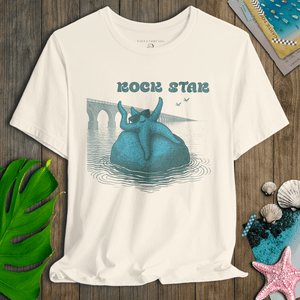 Rock Star Starfish T-Shirt | Eco - Friendly Ultra - Soft Coastal Graphic Tee | Ultra - Soft Eco - Friendly Graphic Tee