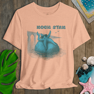 Rock Star Starfish T-Shirt | Eco - Friendly Ultra - Soft Coastal Graphic Tee | Ultra - Soft Eco - Friendly Graphic Tee