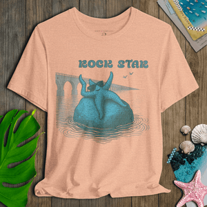Rock Star Starfish T-Shirt | Eco - Friendly Ultra - Soft Coastal Graphic Tee | Ultra - Soft Eco - Friendly Graphic Tee