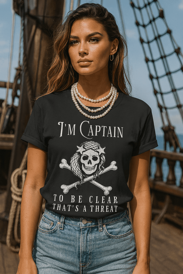 Salty Mermaid Pirate Threat T-Shirt | Eco - Friendly Vintage Graphic Shirt | Ultra - Soft Eco - Friendly Graphic Tee