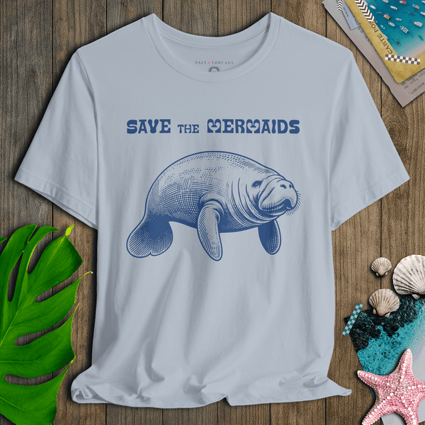 Save the Mermaids T-Shirt | Eco - Friendly Ultra - Soft Vintage Graphic Tee | Ultra - Soft Eco - Friendly Graphic Tee