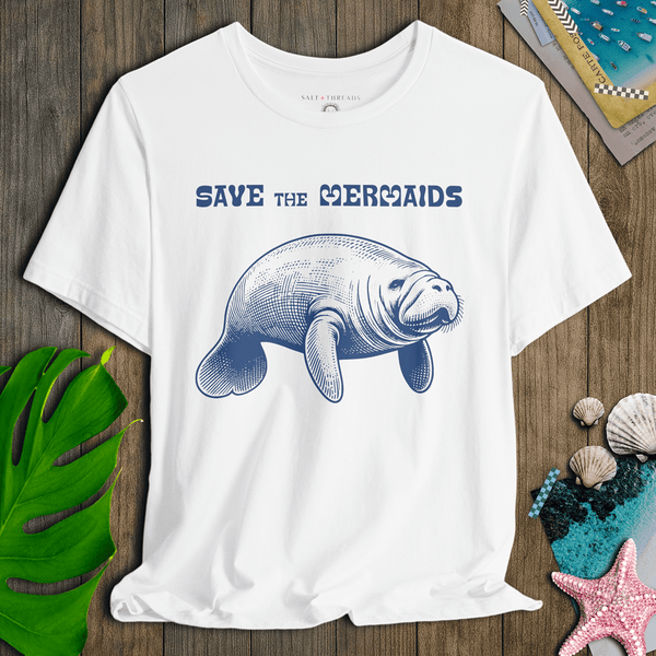 Save the Mermaids T-Shirt | Eco - Friendly Ultra - Soft Vintage Graphic Tee | Ultra - Soft Eco - Friendly Graphic Tee