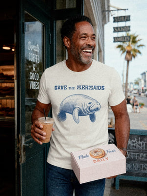 Save the Mermaids Tee | Retro Ocean Spirit | Ultra - Soft Eco - Friendly Graphic Tee