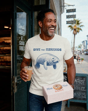 Save the Mermaids Tee | Retro Ocean Spirit | Ultra - Soft Eco - Friendly Graphic Tee