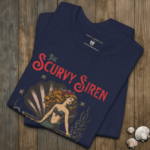 Scurvy Siren T-Shirt | Vintage Pirate Mermaid Coastal Graphic Tee | Ultra - Soft Eco - Friendly Graphic Tee
