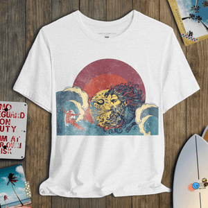 Sea God Surf Myth Tee | Vintage Coastal Graphic | Ultra - Soft Eco - Friendly Graphic Tee