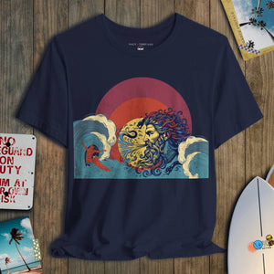 Sea God Surf Myth Tee | Vintage Coastal Graphic | Ultra - Soft Eco - Friendly Graphic Tee