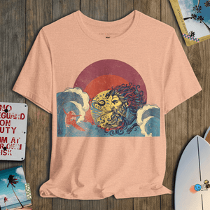 Sea God Surf Myth Tee | Vintage Coastal Graphic | Ultra - Soft Eco - Friendly Graphic Tee