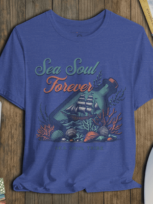 Sea Soul Forever T-Shirt | Coastal Ocean Graphic Tee | Ultra - Soft Eco - Friendly Graphic Tee