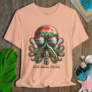 Sea Soul Tribe Chill Octopus T-Shirt | Breathable Everyday Coastal Tee | Ultra - Soft Eco - Friendly Graphic Tee