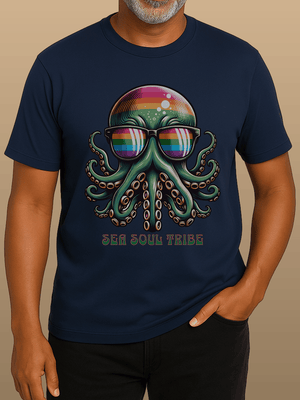 Sea Soul Tribe Chill Octopus T-Shirt | Breathable Everyday Coastal Tee | Ultra - Soft Eco - Friendly Graphic Tee