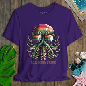 Sea Soul Tribe Chill Octopus T-Shirt | Breathable Everyday Coastal Tee | Ultra - Soft Eco - Friendly Graphic Tee
