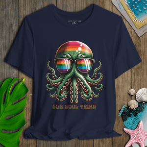 Sea Soul Tribe Chill Octopus T-Shirt | Breathable Everyday Coastal Tee | Ultra - Soft Eco - Friendly Graphic Tee