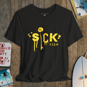 Sick Ride T-Shirt | Surf Graffiti Coastal Beach Graphic Tee | Ultra - Soft Eco - Friendly Graphic Tee