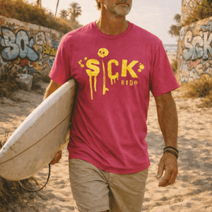 Sick Ride Tee | Surf Graffiti Coastal Beach Graphic Tee | Ultra - Soft Eco - Friendly Graphic Tee