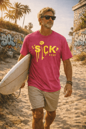 Sick Ride Tee | Surf Graffiti Coastal Beach Graphic Tee | Ultra - Soft Eco - Friendly Graphic Tee