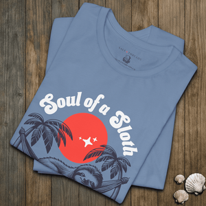 Soul of a Sloth T-Shirt | Coastal Hammock Moonlight Graphic Tee | Ultra - Soft Eco - Friendly Graphic Tee