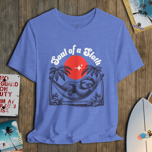 Soul of a Sloth T-Shirt | Coastal Hammock Moonlight Graphic Tee | Ultra - Soft Eco - Friendly Graphic Tee
