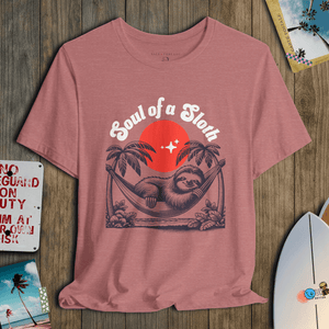 Soul of a Sloth T-Shirt | Coastal Hammock Moonlight Graphic Tee | Ultra - Soft Eco - Friendly Graphic Tee