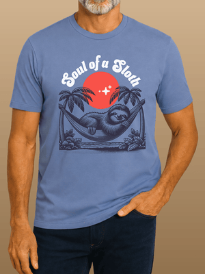 Soul of a Sloth T-Shirt | Coastal Hammock Moonlight Graphic Tee | Ultra - Soft Eco - Friendly Graphic Tee