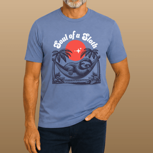 Soul of a Sloth T-Shirt | Coastal Hammock Moonlight Graphic Tee | Ultra - Soft Eco - Friendly Graphic Tee
