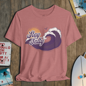 Stay Salty T-Shirt | Vintage 70s Coastal Wave Tee | Ultra - Soft Eco - Friendly Graphic Tee