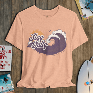 Stay Salty T-Shirt | Vintage 70s Coastal Wave Tee | Ultra - Soft Eco - Friendly Graphic Tee