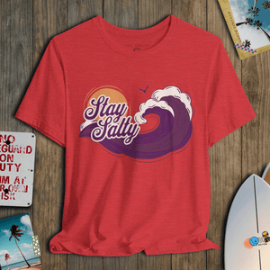 Stay Salty T-Shirt | Vintage 70s Coastal Wave Tee | Ultra - Soft Eco - Friendly Graphic Tee